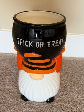 Halloween Gnome Trick or Treat Ceramic Bowl